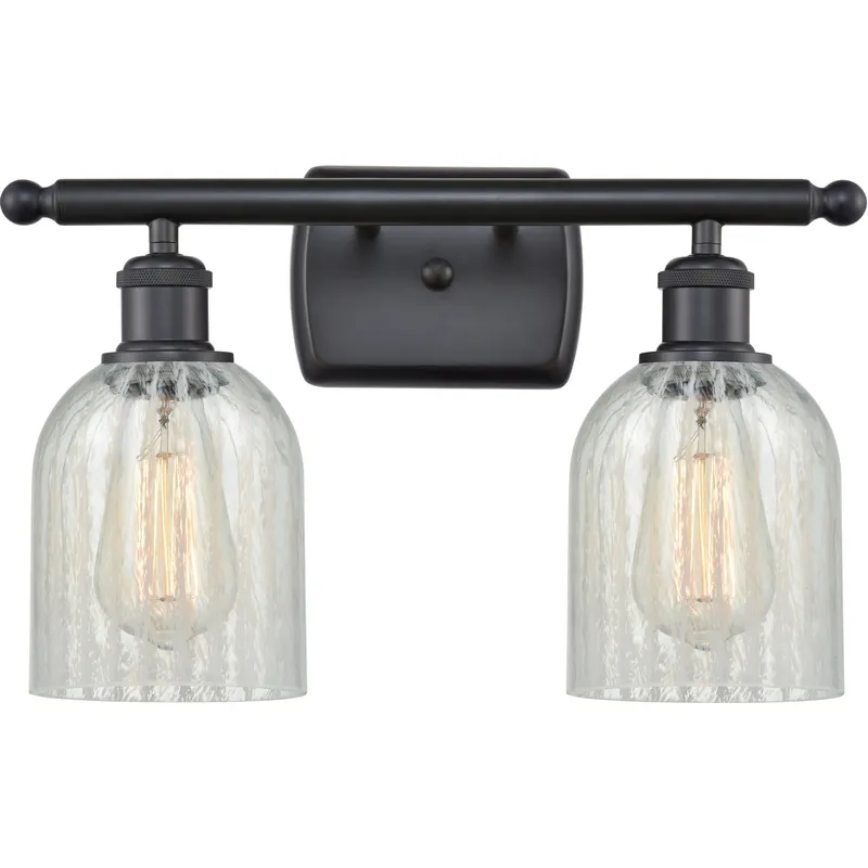 Ballston Caledonia LED 16 inch Matte Black Bath Vanity Light Wall Light in Mouchette Glass, Ballston