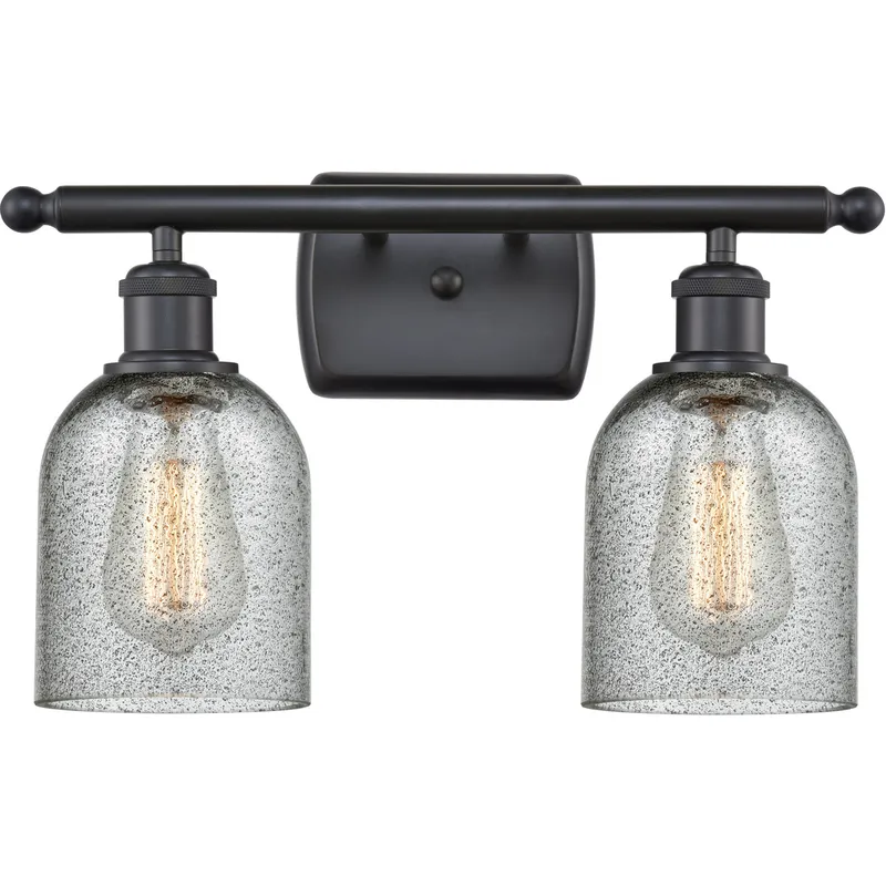Ballston Caledonia LED 16 inch Matte Black Bath Vanity Light Wall Light in Charcoal Glass, Ballston