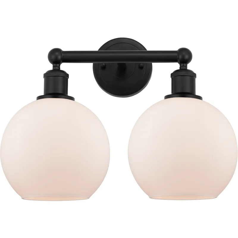 Athens 2 Light 17 inch Matte Black Bath Vanity Light Wall Light in Matte White