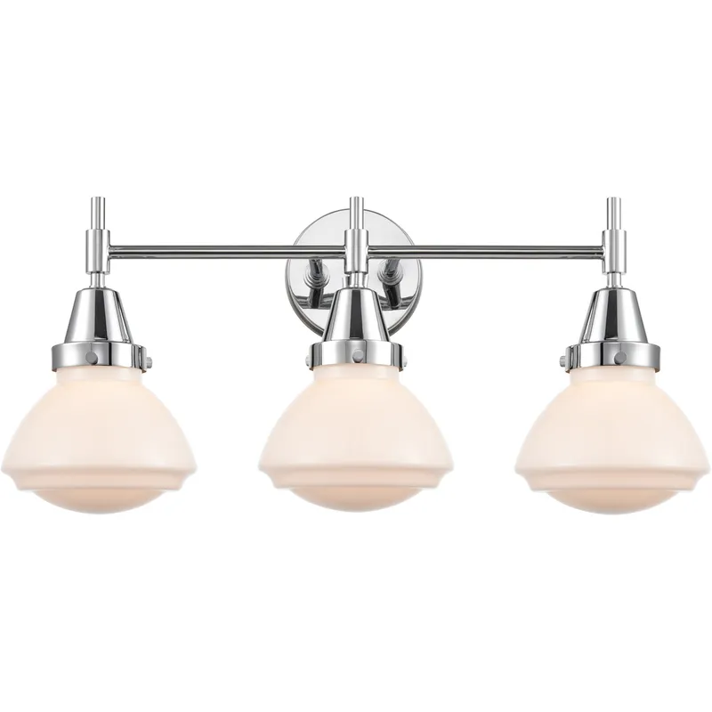 Caden LED 25 inch Polished Chrome Bath Vanity Light Wall Light in Matte White Glass