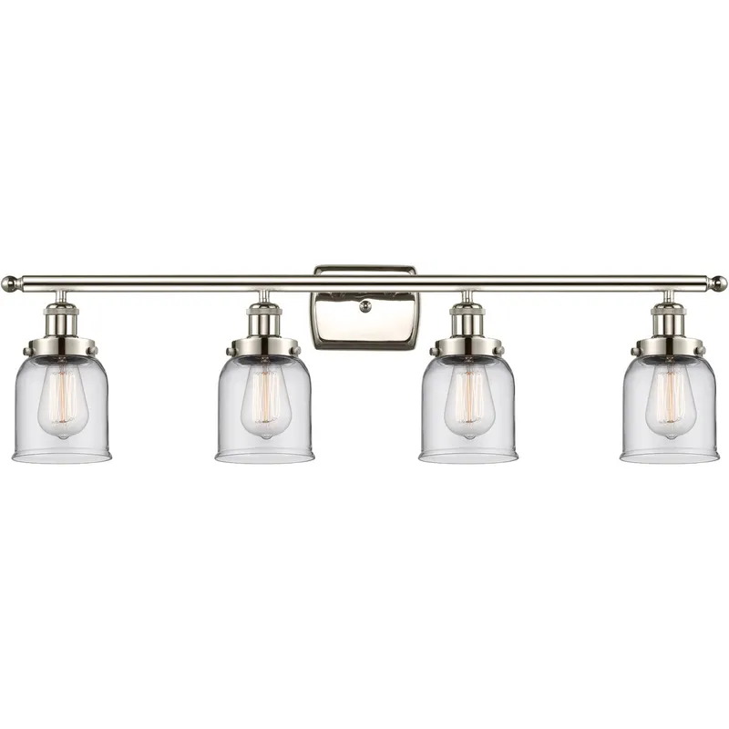 Ballston Small Bell LED 36 inch Polished Nickel Bath Vanity Light Wall Light in Clear Glass
