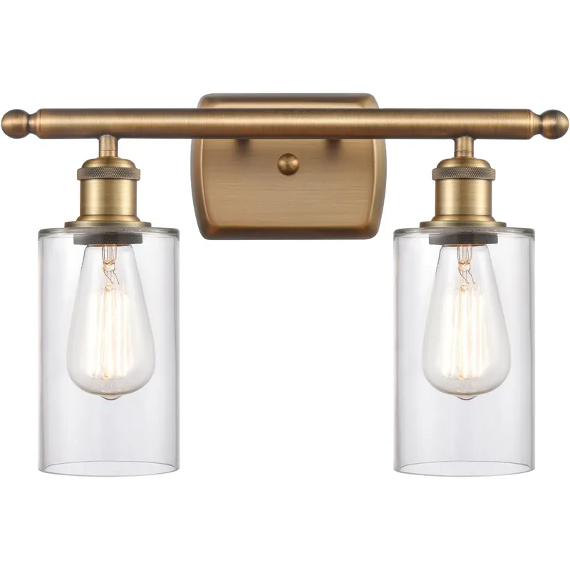 Ballston Clymer LED 16 inch Brushed Brass Bath Vanity Light Wall Light in Clear Glass, Ballston