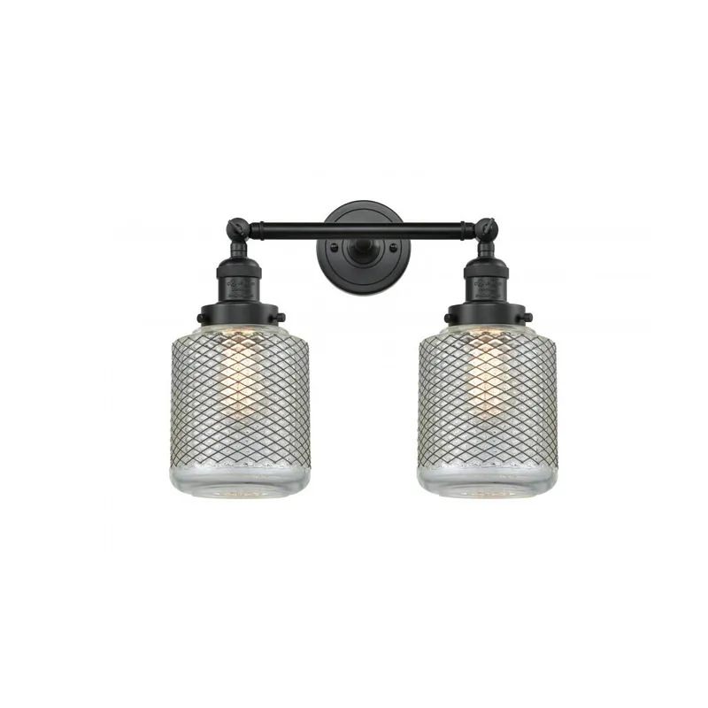 Franklin Restoration Stanton 2 Light 16 inch Matte Black Bath Vanity Light Wall Light, Franklin Restoration