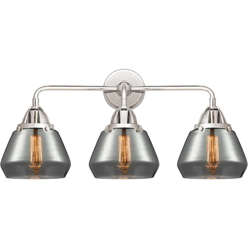 Nouveau 2 Fulton LED 24.75 inch Polished Chrome Bath Vanity Light Wall Light in Plated Smoke Glass