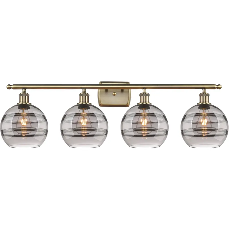 Ballston Rochester 4 Light 38 inch Antique Brass Bath Vanity Light Wall Light