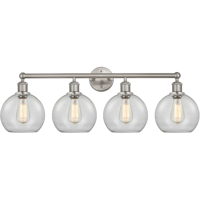 Athens 4 Light 35 inch Satin Nickel Bath Vanity Light Wall Light in Clear