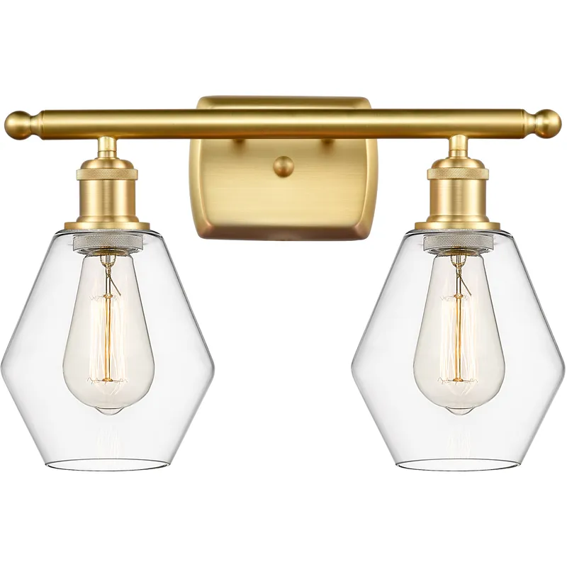Ballston Cindyrella LED 16 inch Satin Gold Bath Vanity Light Wall Light in Clear Glass