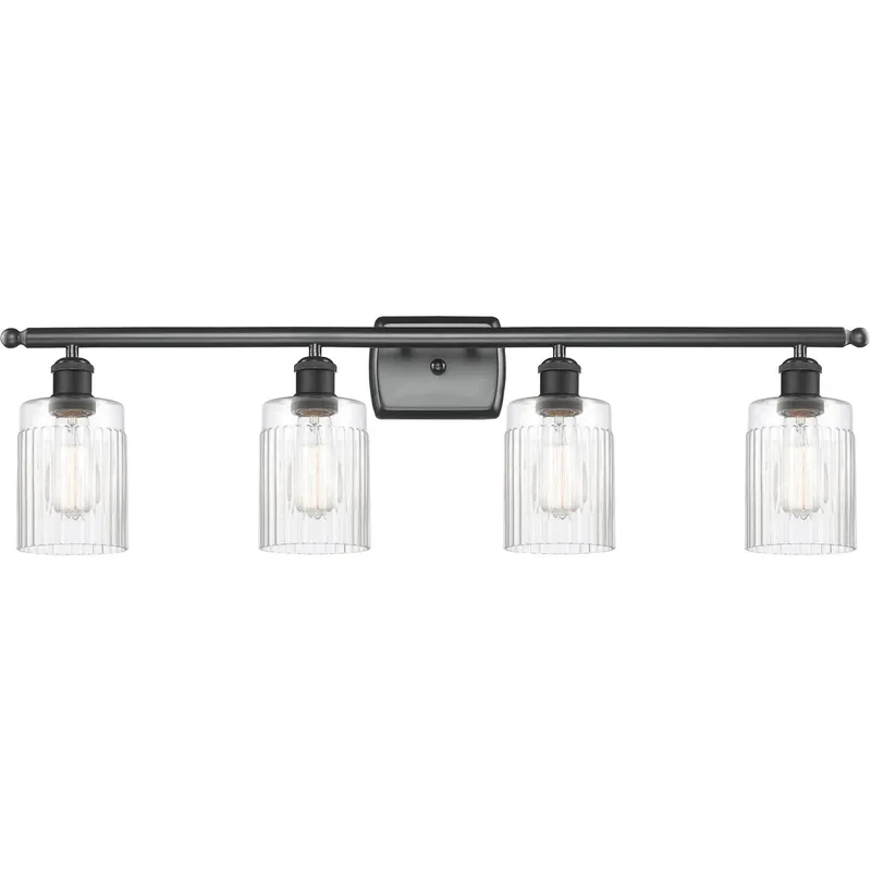 Ballston Hadley LED 36 inch Matte Black Bath Vanity Light Wall Light in Clear Glass, Ballston