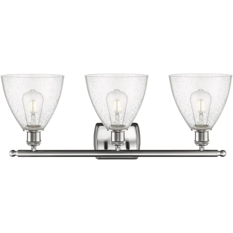 Ballston Ballston Dome LED 28 inch Brushed Satin Nickel Bath Vanity Light Wall Light in Seedy Glass