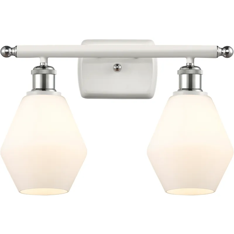 Ballston Cindyrella LED 16 inch White and Polished Chrome Bath Vanity Light Wall Light in Matte White Glass