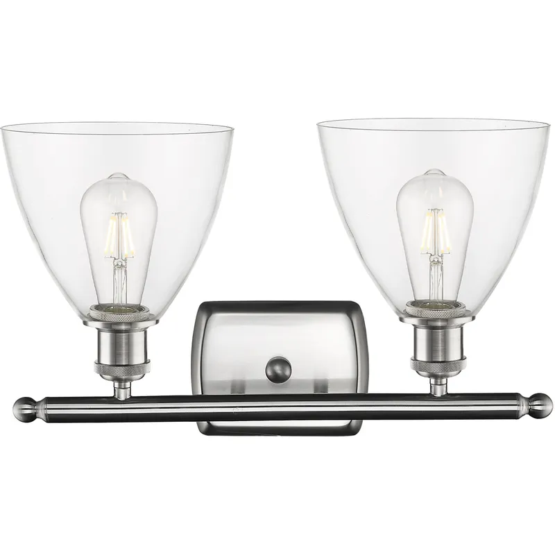 Ballston Ballston Dome LED 18 inch Brushed Satin Nickel Bath Vanity Light Wall Light in Clear Glass