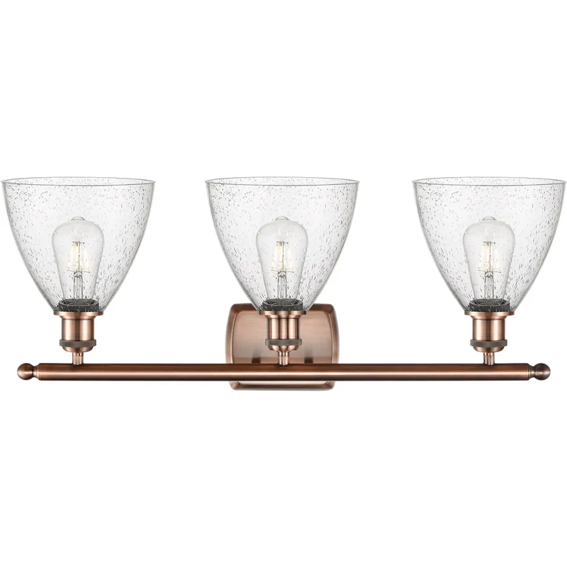 Ballston Ballston Dome LED 28 inch Antique Copper Bath Vanity Light Wall Light in Seedy Glass