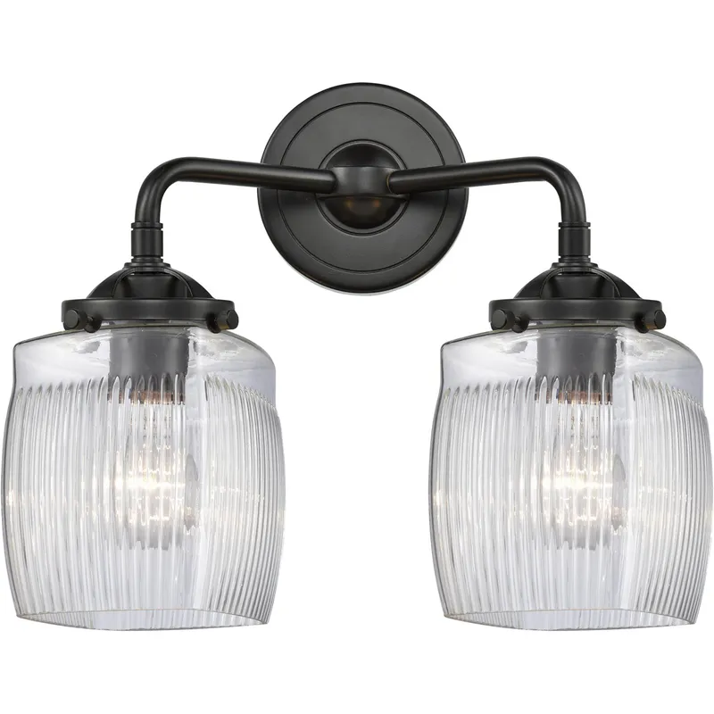 Nouveau Colton 2 Light 14 inch Brushed Satin Nickel Bath Vanity Light Wall Light, Nouveau
