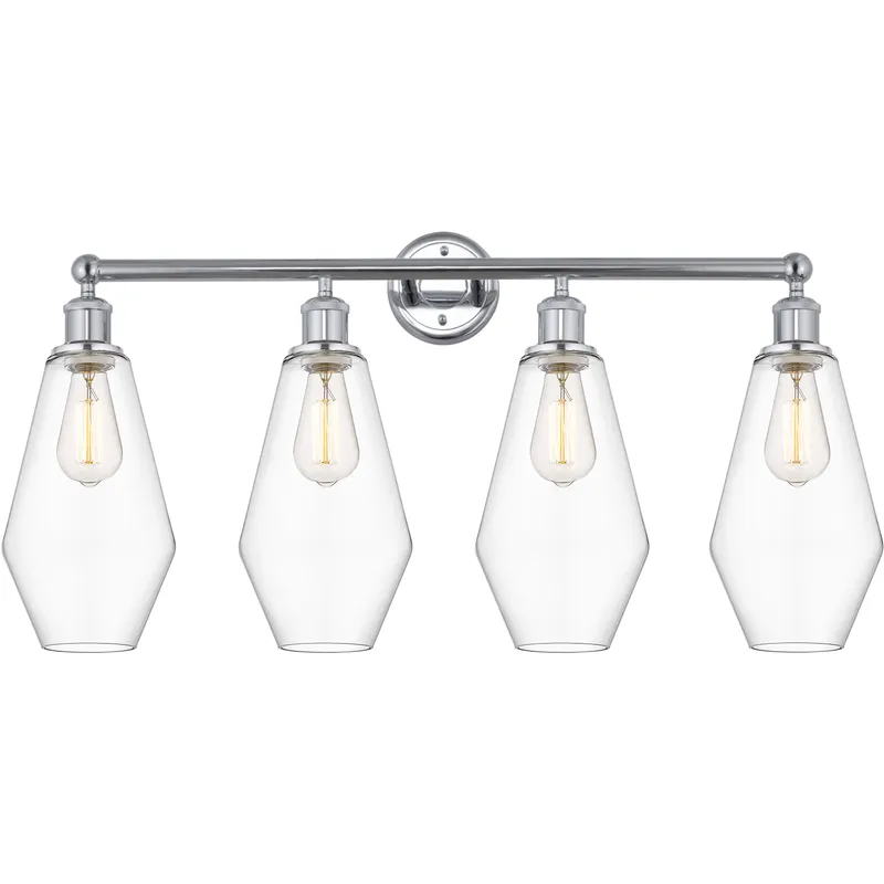 Cindyrella 4 Light 34 inch Polished Chrome Bath Vanity Light Wall Light in Clear Glass
