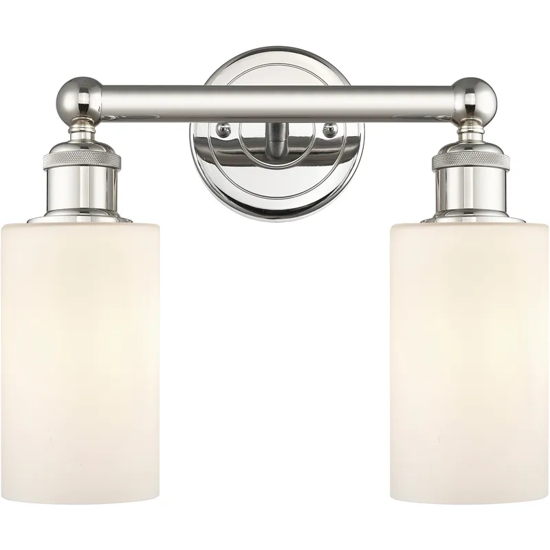 Clymer 2 Light 12.88 inch Polished Nickel Bath Vanity Light Wall Light in Matte White