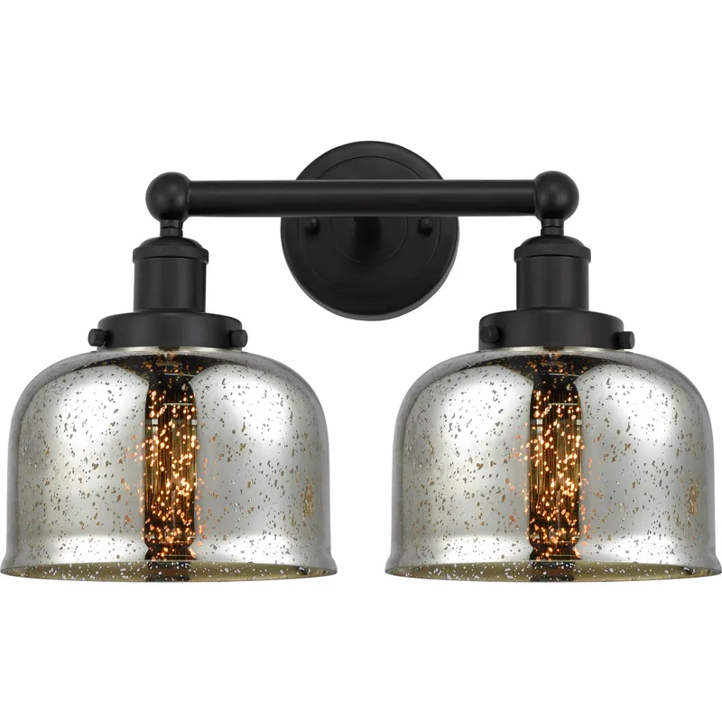Bell 2 Light 15.5 inch Matte Black Bath Vanity Light Wall Light