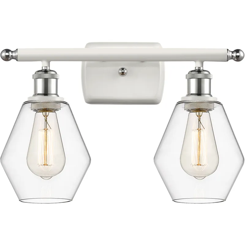Ballston Cindyrella LED 16 inch White and Polished Chrome Bath Vanity Light Wall Light in Clear Glass