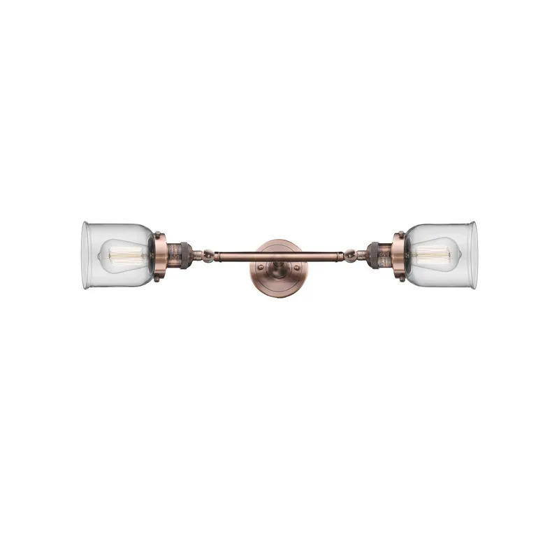 Franklin Restoration Small Bell LED 5 inch Antique Copper Bath Vanity Light Wall Light in Clear Glass, Franklin Restoration