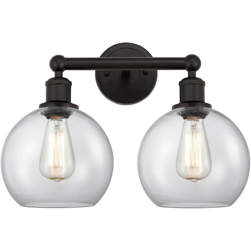 Athens 2 Light 17 inch Oil Rubbed Bronze Bath Vanity Light Wall Light in Clear
