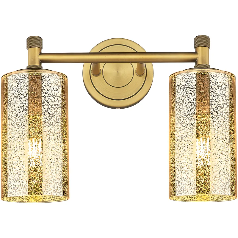 Downtown Urban Crown Point 2 Light 13.88 inch Brushed Brass Bath Vanity Light Wall Light in Mercury