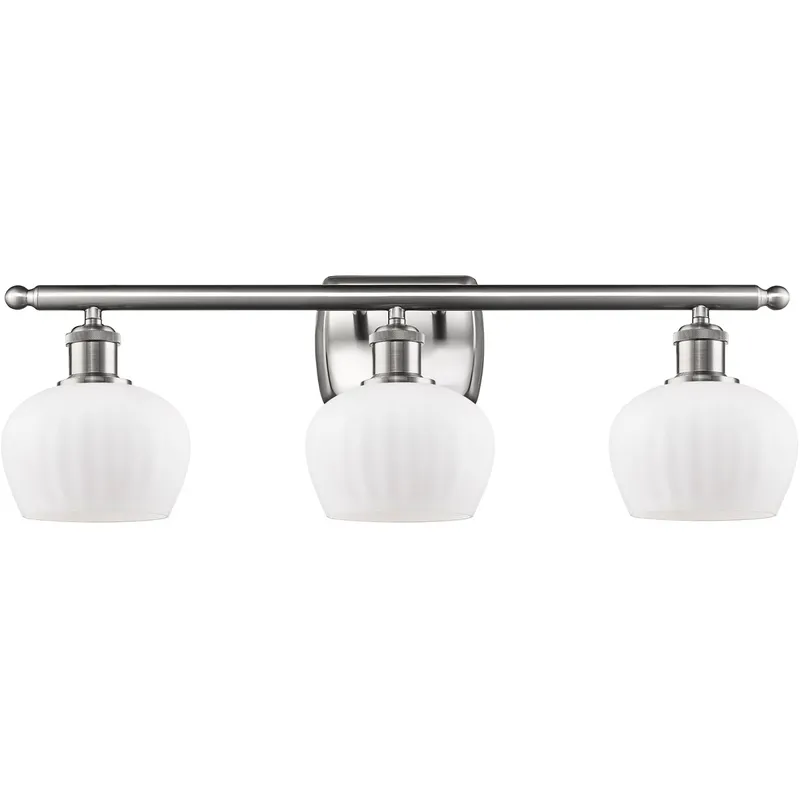 Ballston Fenton LED 26 inch Brushed Satin Nickel Bath Vanity Light Wall Light in Matte White Glass, Ballston