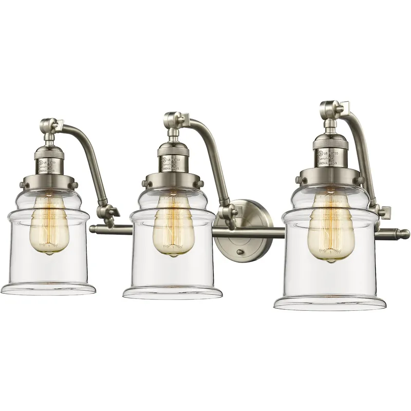 Franklin Restoration Canton LED 28 inch Brushed Satin Nickel Bath Vanity Light Wall Light in Clear Glass, Franklin Restoration