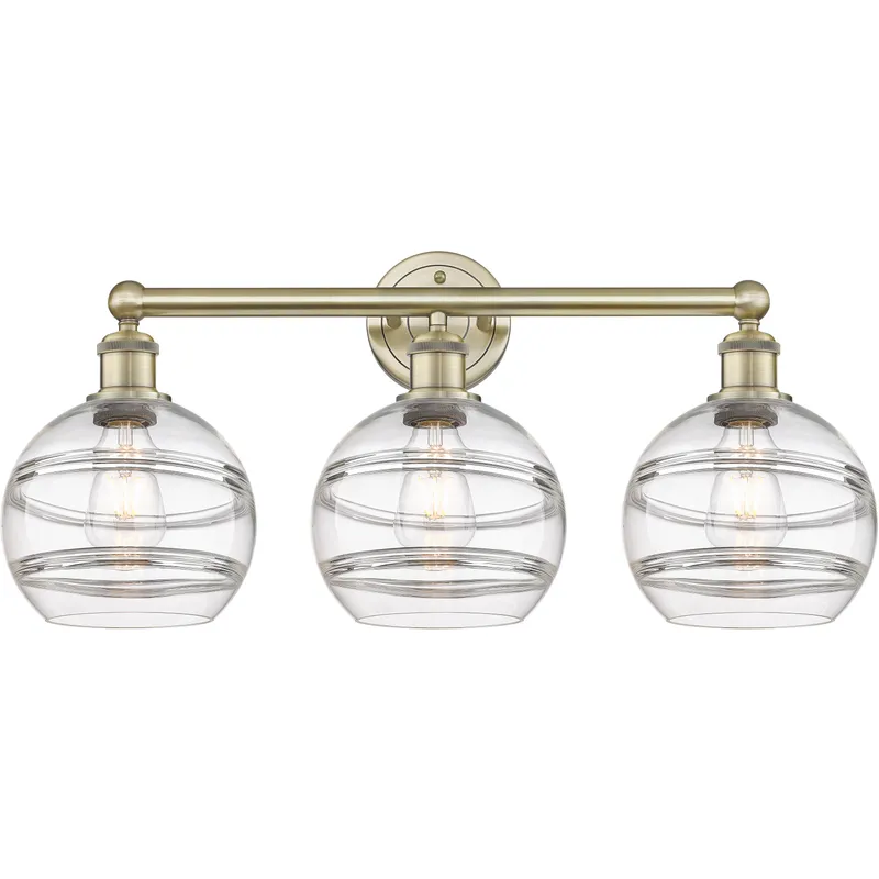 Edison Rochester 3 Light 26 inch Antique Brass Bath Vanity Light Wall Light