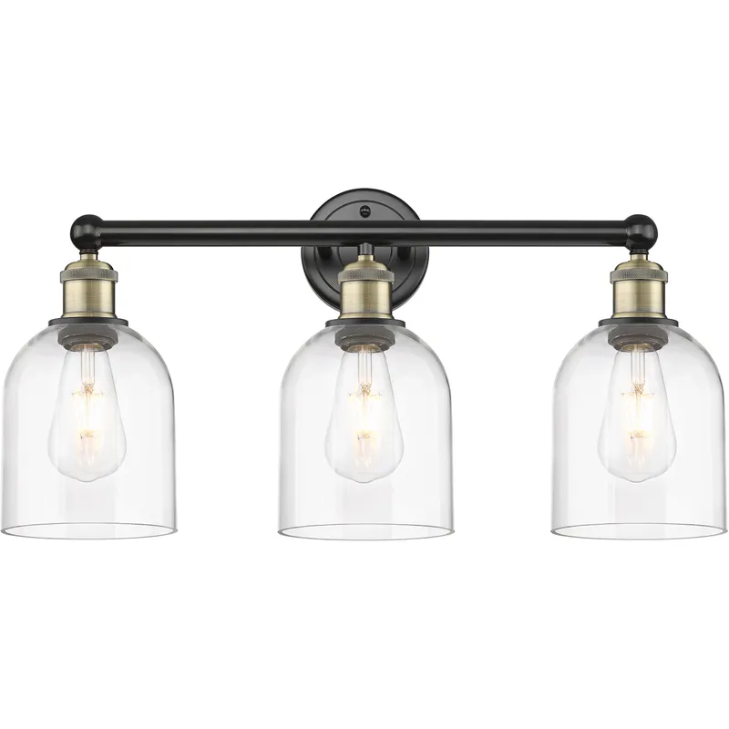 Edison Bella 3 Light 23.5 inch Black Antique Brass Bath Vanity Light Wall Light