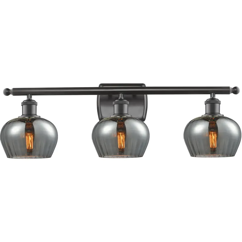 Ballston Fenton LED 26 inch Oil Rubbed Bronze Bath Vanity Light Wall Light in Plated Smoke Glass, Ballston