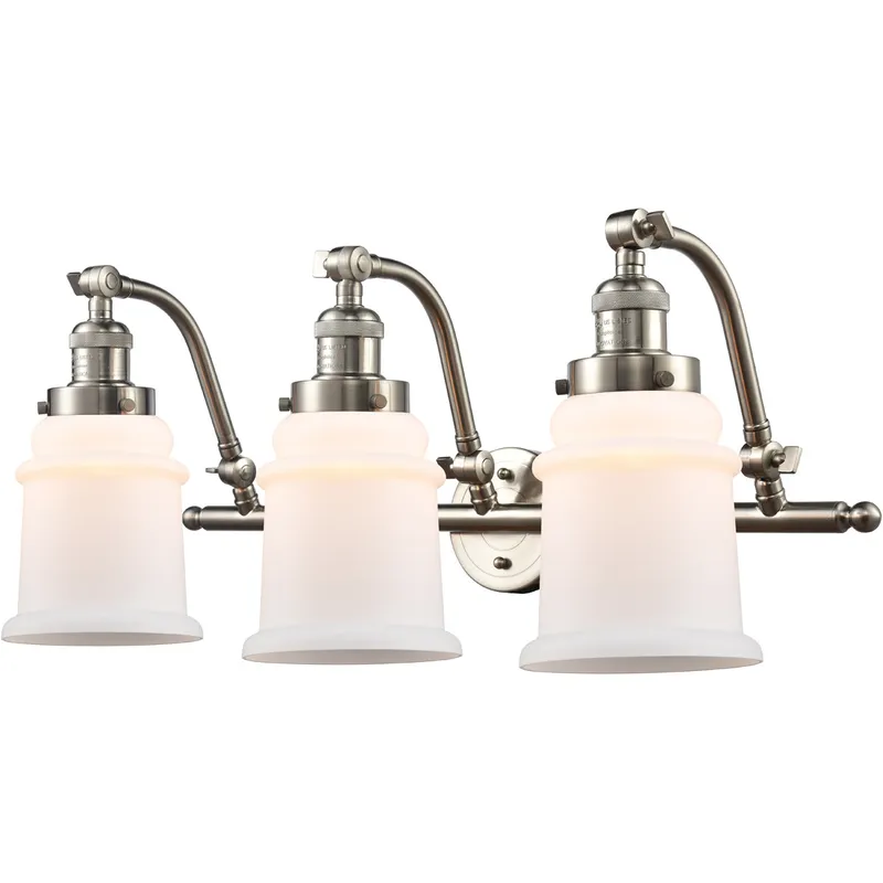 Franklin Restoration Canton LED 28 inch Brushed Satin Nickel Bath Vanity Light Wall Light in Matte White Glass, Franklin Restoration