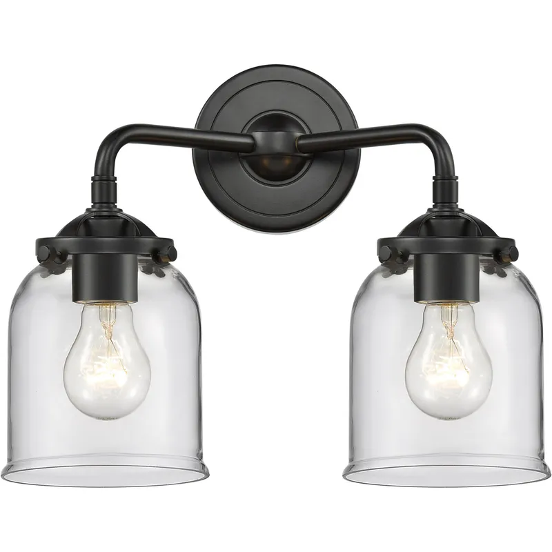 Nouveau Small Bell LED 13 inch Oil Rubbed Bronze Bath Vanity Light Wall Light in Clear Glass, Nouveau