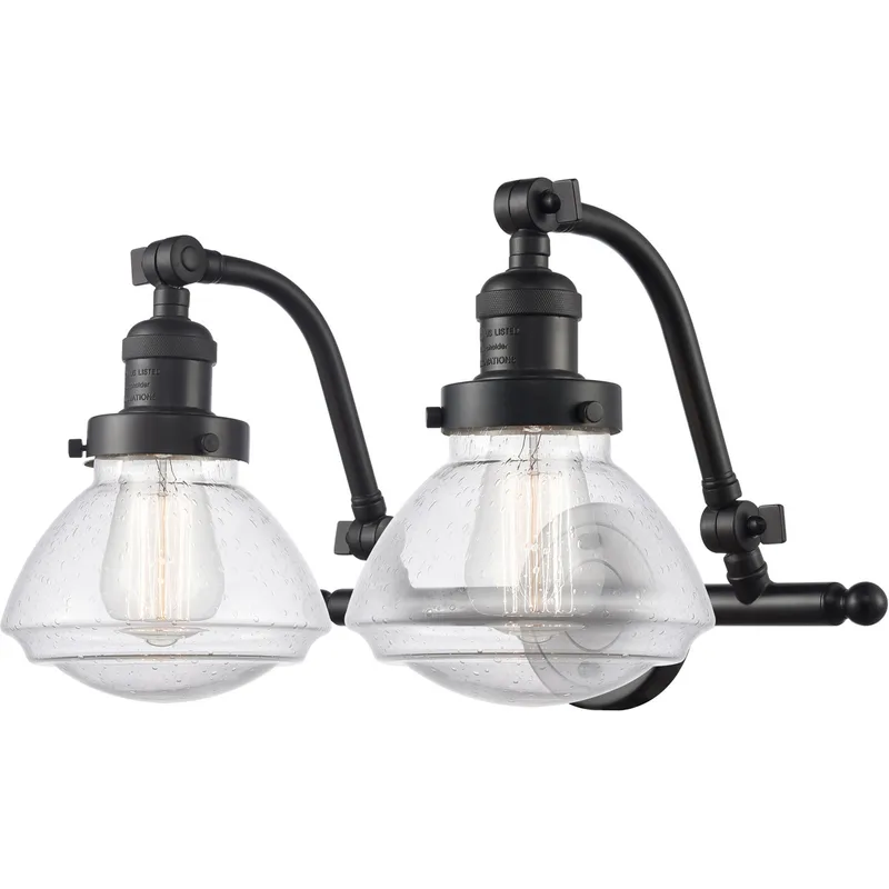 Franklin Restoration Olean LED 19 inch Oil Rubbed Bronze Bath Vanity Light Wall Light in Seedy Glass, Franklin Restoration