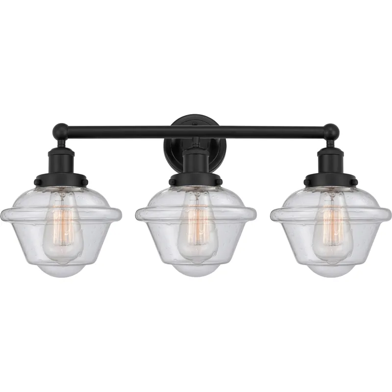 Oxford 3 Light 24.5 inch Matte Black Bath Vanity Light Wall Light
