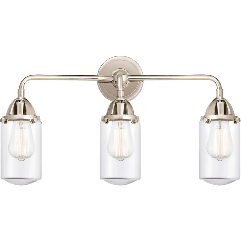 Nouveau 2 Dover LED 23 inch Polished Nickel Bath Vanity Light Wall Light in Clear Glass