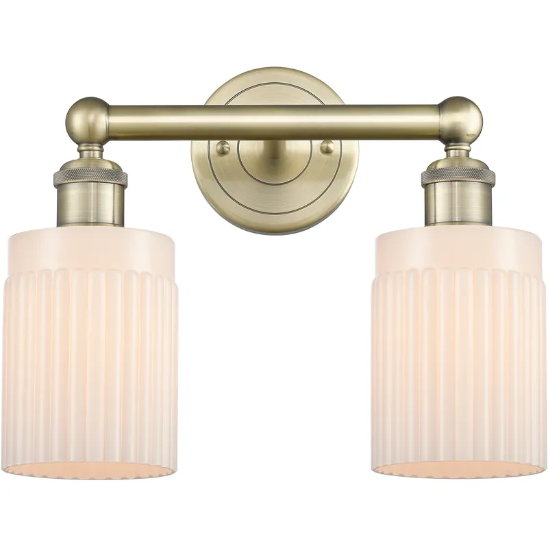 Hadley 2 Light 13.5 inch Antique Brass Bath Vanity Light Wall Light in Matte White
