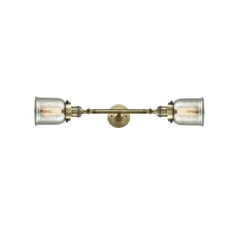 Franklin Restoration Small Bell LED 5 inch Antique Brass Bath Vanity Light Wall Light in Silver Plated Mercury Glass, Franklin Restoration
