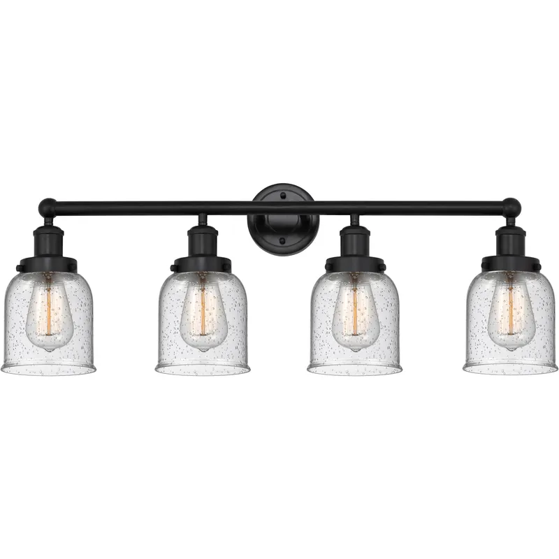 Bell 4 Light 33.5 inch Matte Black Bath Vanity Light Wall Light