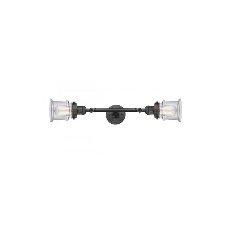 Franklin Restoration Small Canton 2 Light 6 inch Oil Rubbed Bronze Bath Vanity Light Wall Light in Clear Glass, Franklin Restoration