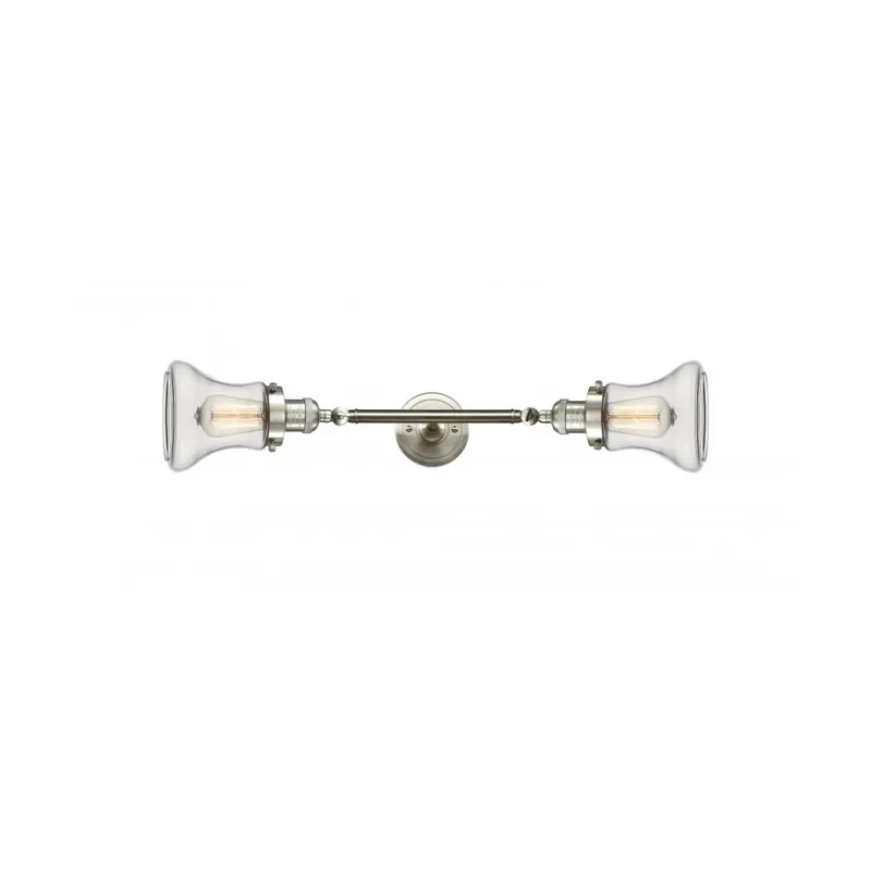 Franklin Restoration Bellmont LED 6 inch Brushed Satin Nickel Bath Vanity Light Wall Light in Clear Glass, Franklin Restoration
