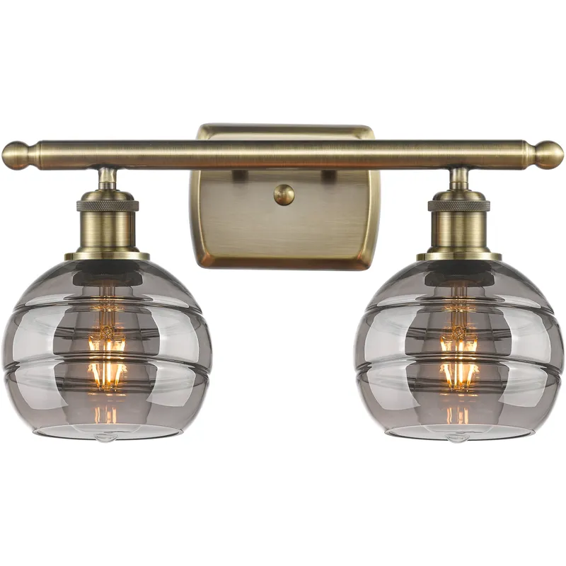 Ballston Rochester 2 Light 15.88 inch Antique Brass Bath Vanity Light Wall Light