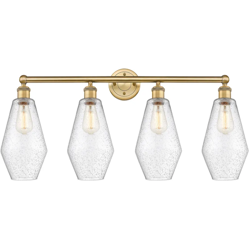Cindyrella 4 Light 34 inch Brushed Brass Bath Vanity Light Wall Light in Seedy