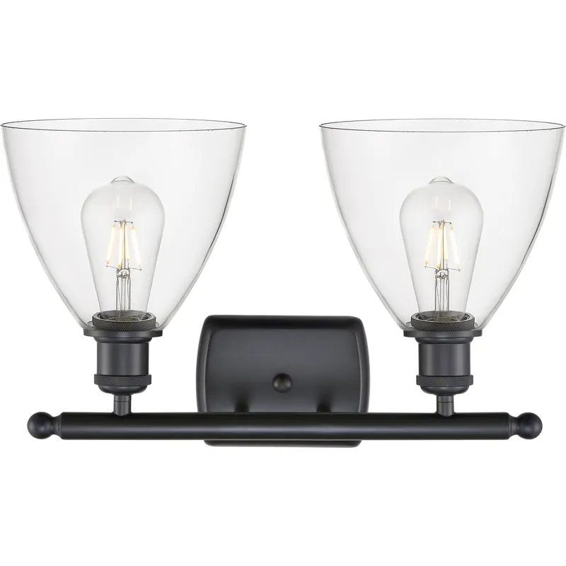 Ballston Ballston Dome LED 18 inch Matte Black Bath Vanity Light Wall Light in Clear Glass