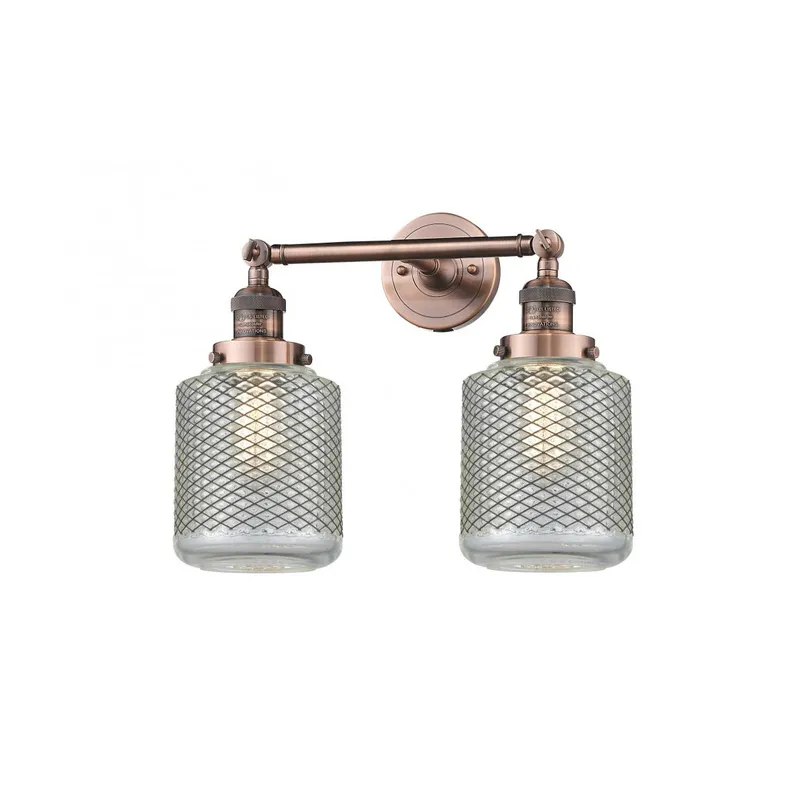 Franklin Restoration Stanton 2 Light 16 inch Antique Copper Bath Vanity Light Wall Light, Franklin Restoration