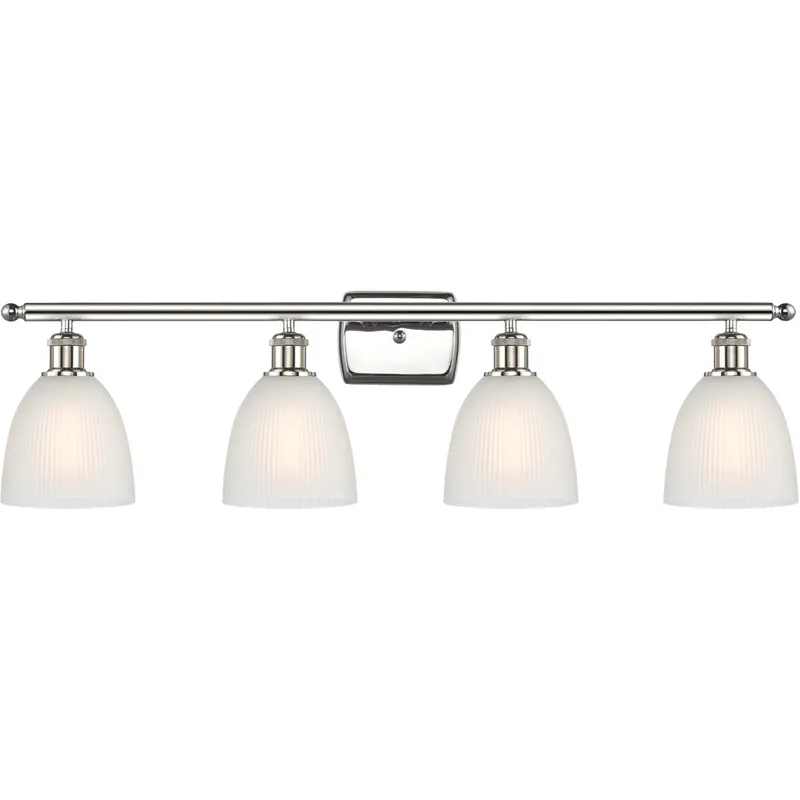 Ballston Castile LED 36 inch Polished Nickel Bath Vanity Light Wall Light in White Glass, Ballston