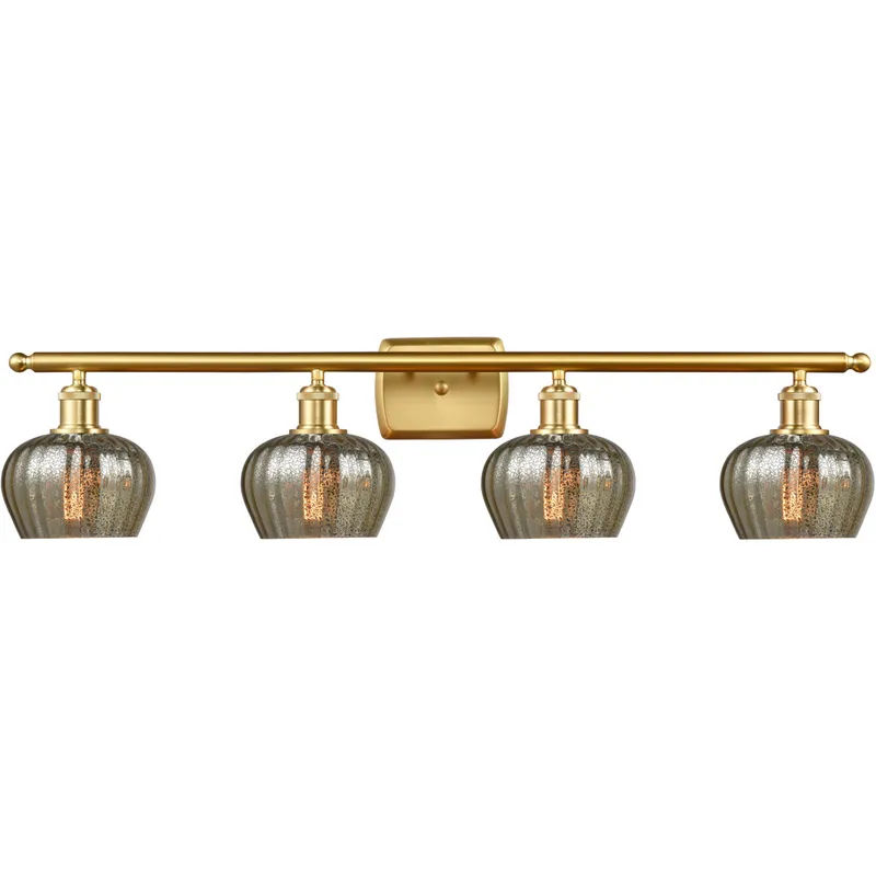 Ballston Fenton LED 36 inch Satin Gold Bath Vanity Light Wall Light in Mercury Glass, Ballston