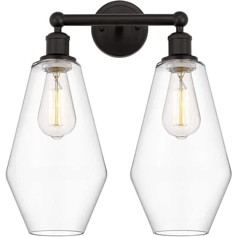 Cindyrella 2 Light 16 inch Oil Rubbed Bronze Bath Vanity Light Wall Light in Clear Glass