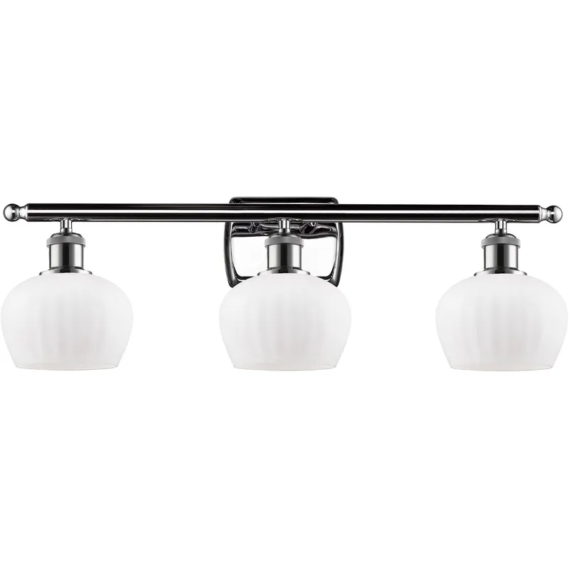 Ballston Fenton LED 26 inch Polished Chrome Bath Vanity Light Wall Light in Matte White Glass, Ballston