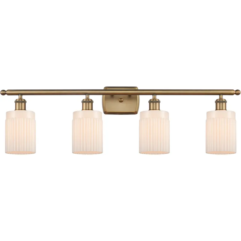 Ballston Hadley LED 36 inch Brushed Brass Bath Vanity Light Wall Light in Matte White Glass, Ballston
