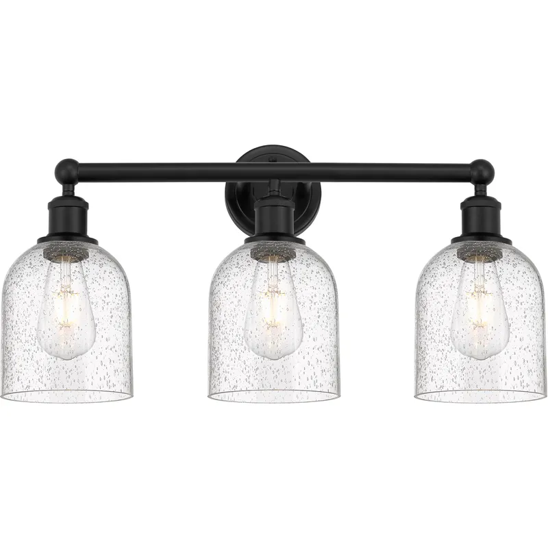 Edison Bella 3 Light 23.5 inch Matte Black Bath Vanity Light Wall Light