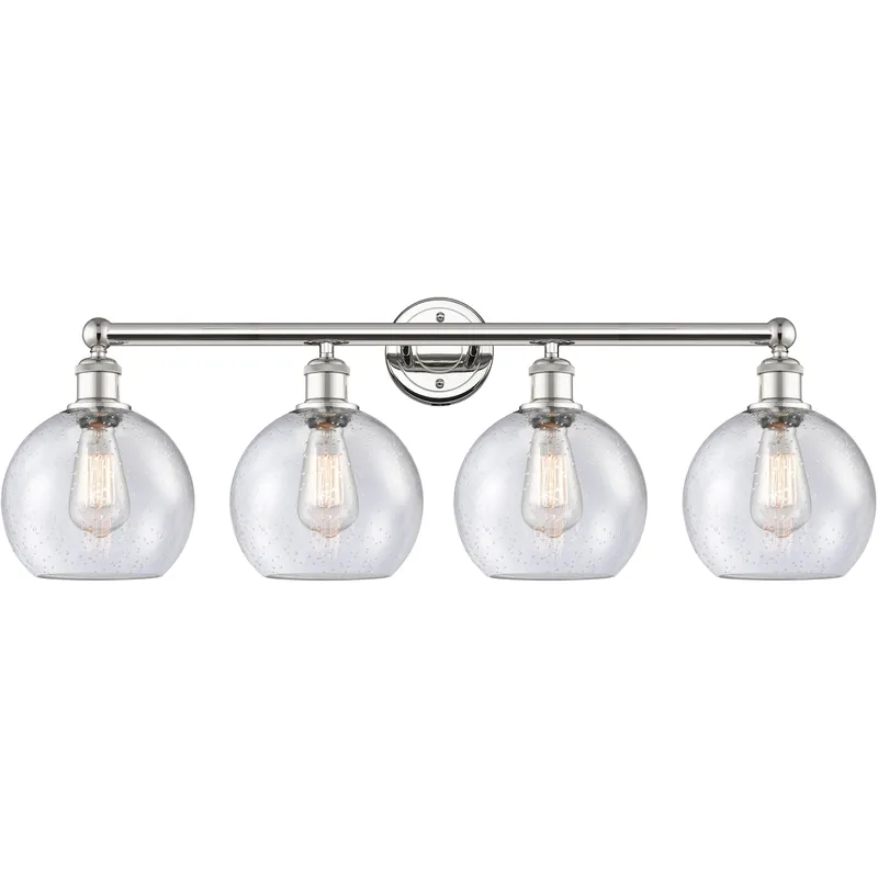 Athens 4 Light 35 inch Polished Nickel Bath Vanity Light Wall Light in Seedy